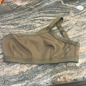 Olive Green one shoulder, free people movement sports bra/fashion bra